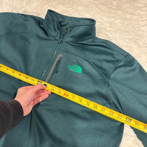 NORTH FACE Pullover TECH 100 HALF ZIP MEN'S Green and Gray Size XL - Picture 3 of 10